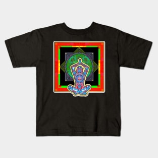 Red And Green Yoga Seen Kids T-Shirt